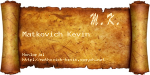 Matkovich Kevin névjegykártya