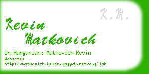 kevin matkovich business card